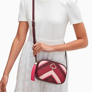 Kate Spade kourtney chevron camera bag NWT